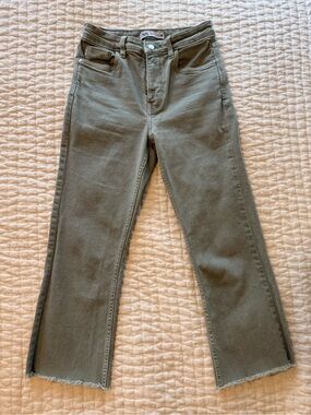 Zara Olive Green Flare Jeans size 4